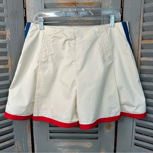 Tory Burch Pleated Color Trim Skort Off White Sz 12 - Picture 9 of 15